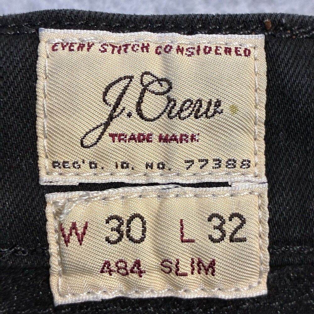 J.Crew Men’s 30x32 Slim Fit 484 Black Jeans Stretch Cotton Denim - Picture 5 of 8
